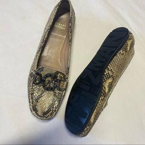 Stuart Weitzman Snake Skin Keepmoc Loafer Flats